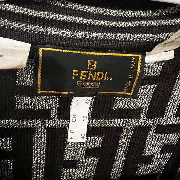 SOLD! Fendi Vintage Zucca Monogram FF Logo Cardigan - Picture 8 of 9